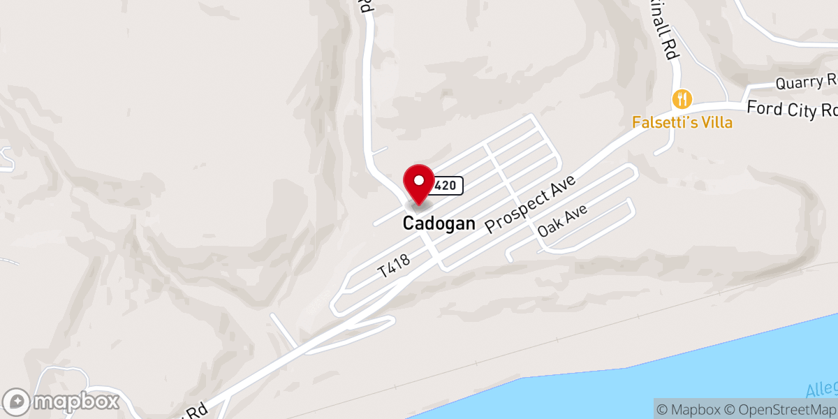 Map showing location of Cadogan Union Church