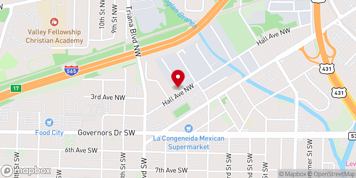 Map showing location of Bible Way COGIC Worship Center