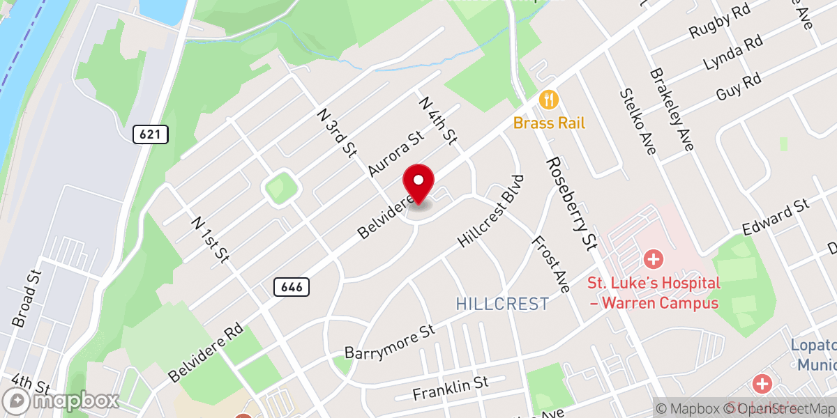 Map showing location of Pilgrim Presbyterian Church