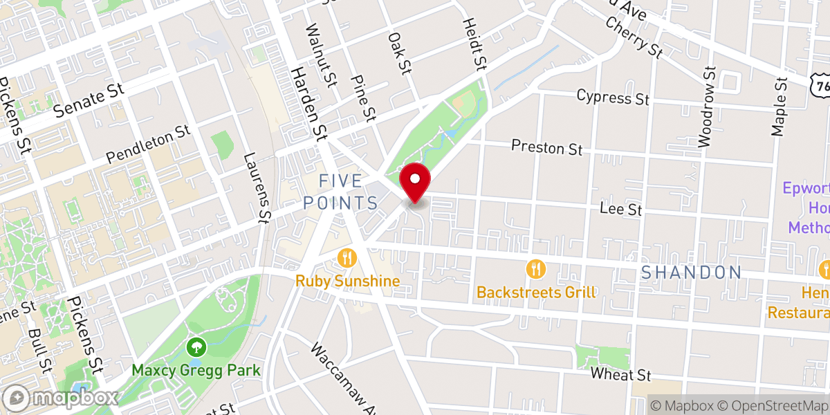 Map showing location of Trinity Evangelical Lutheran Church