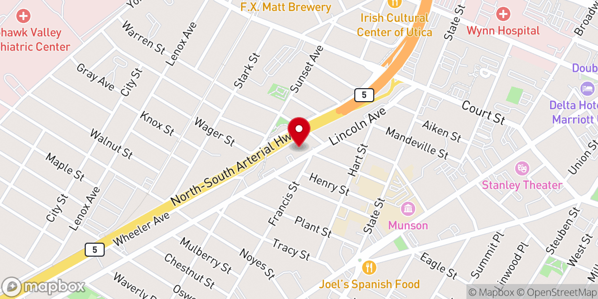 Map showing location of Holy Trinity Roman Catholic Church
