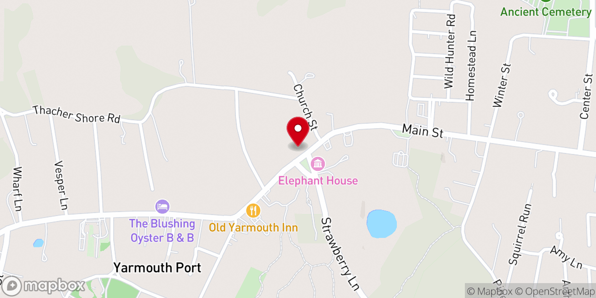 Map showing location of Yarmouth New Church Preservation Foundation