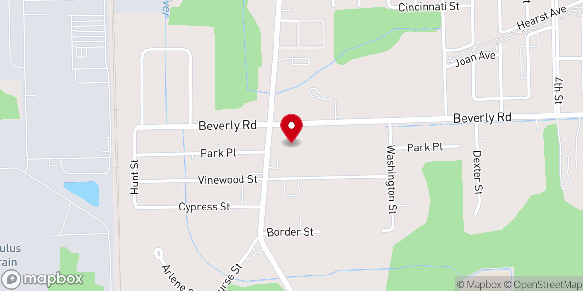 Map showing location of Mt Olive Baptist Church