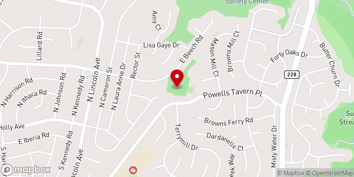 Map showing location of Old Sugarland Run Church