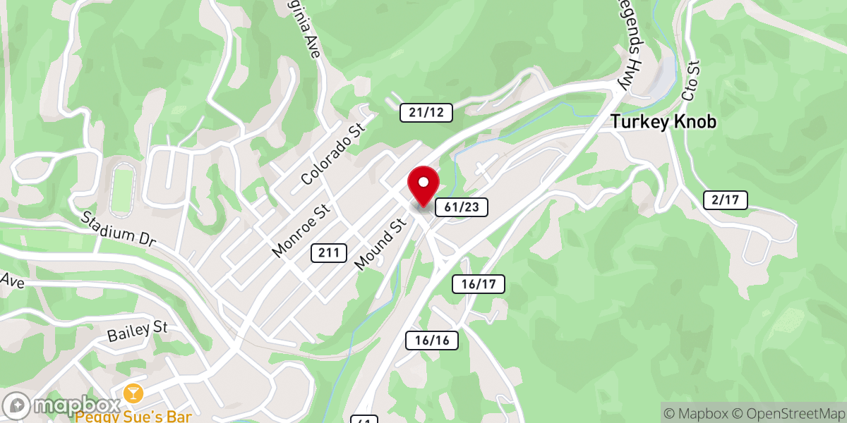 Map showing location of Mount Hope First Assembly of God