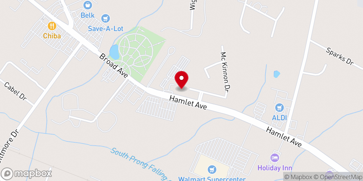 Map showing location of Abundant Life Church