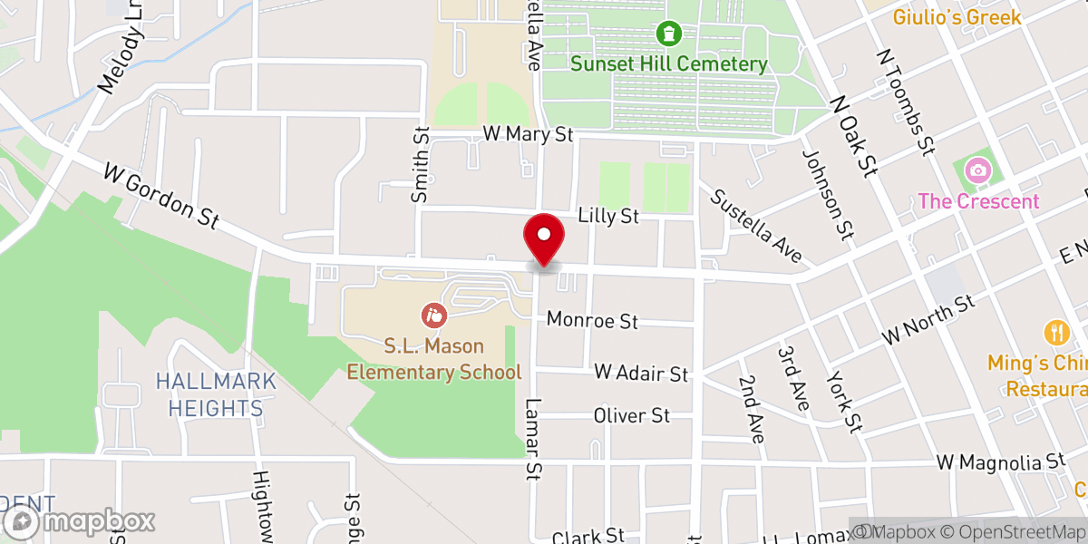 Map showing location of Gordon Street Church