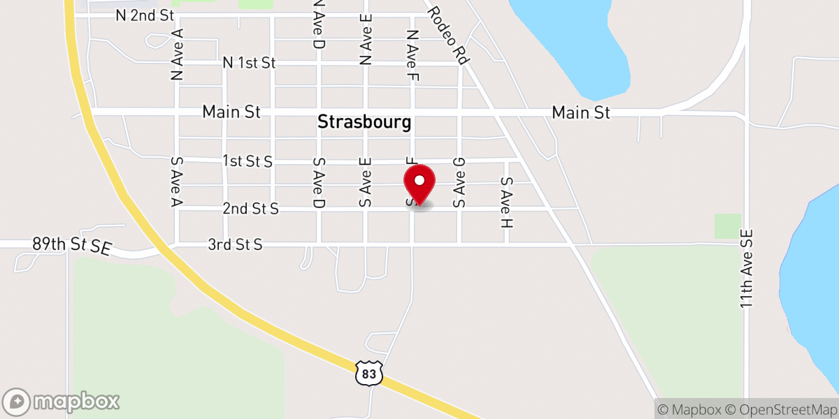 Map showing location of Strasburg Reformed Church