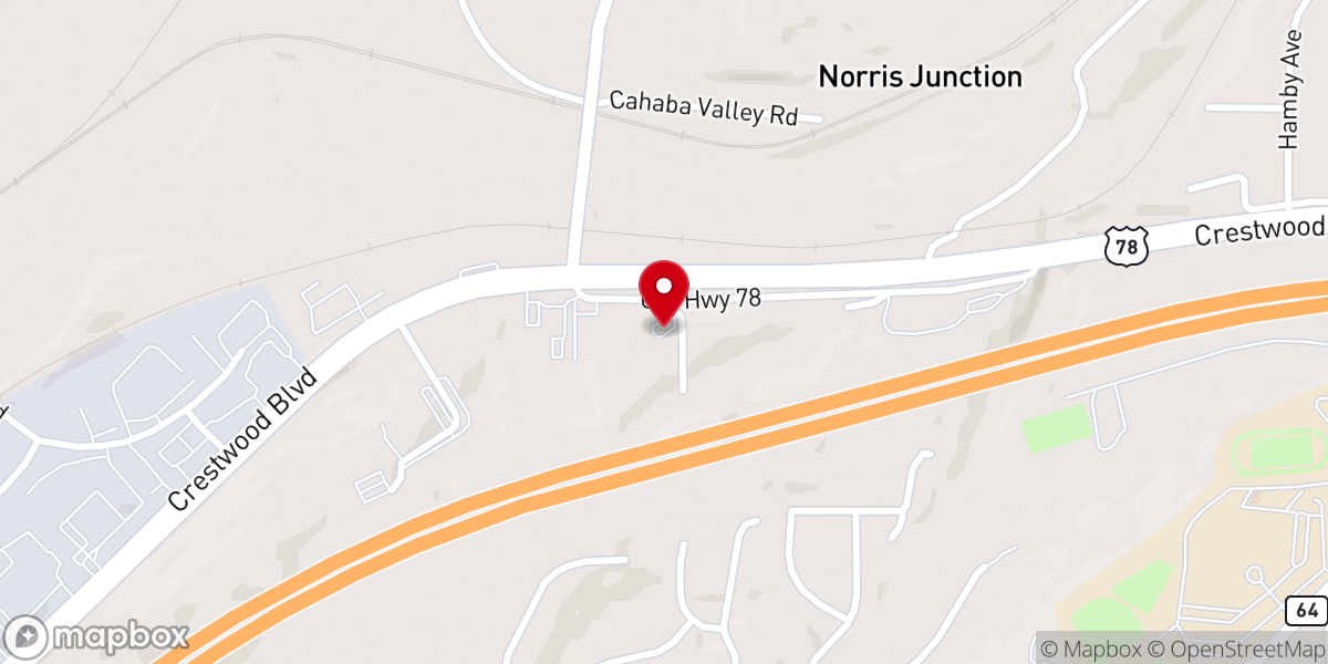Map showing location of Crescent Ridge Church of Christ