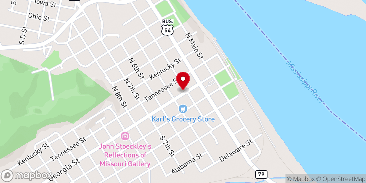 Map showing location of The Bridge 54/79 Coffee House