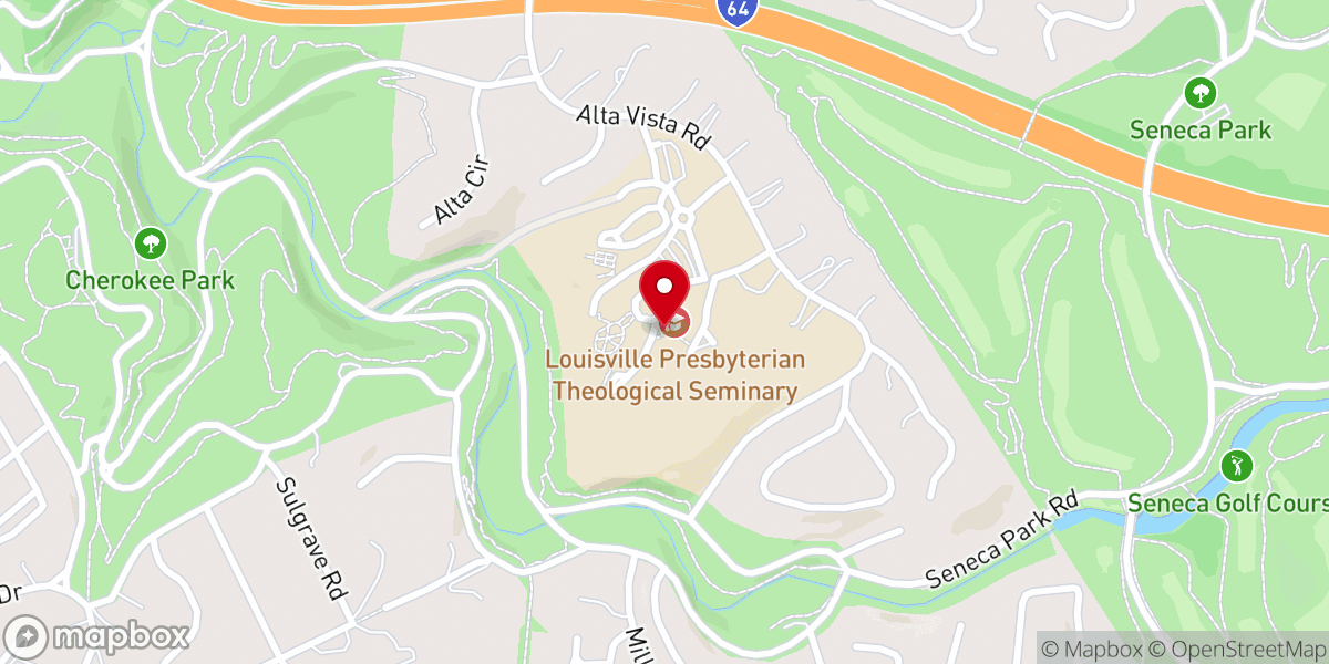 Map showing location of Louisville Presbyterian Theological Seminary