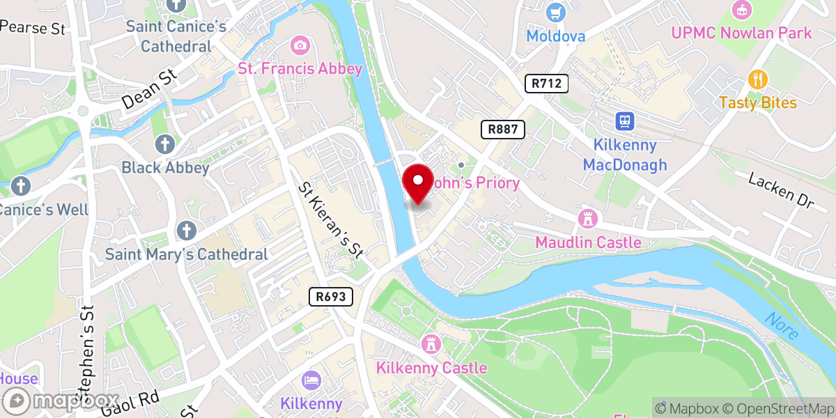 Map showing location of Kilkenny Home Rule Club