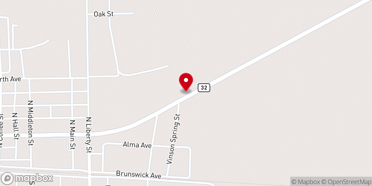 Map showing location of Nicholls Church of God of Prophecy
