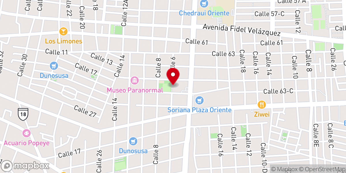 Map showing location of Parroquia Santo Niño de Atocha
