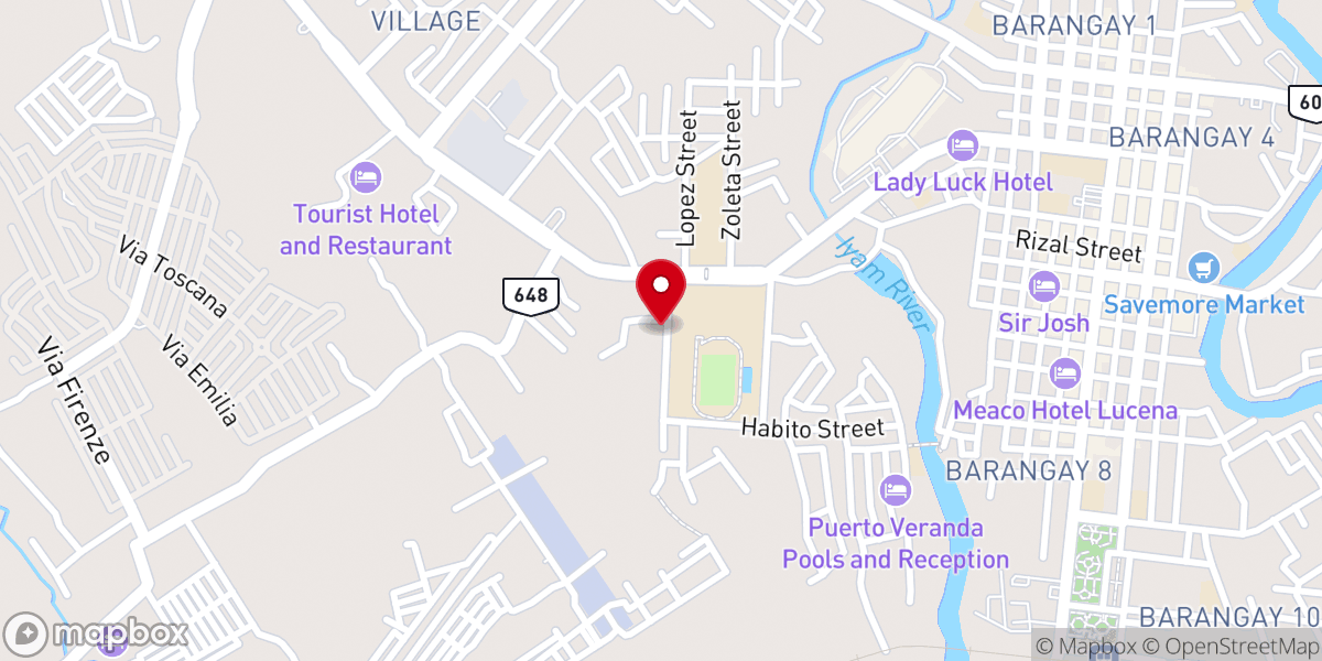 Map showing location of Our Lady of Lourdes Parish Church - Ibabang Iyam, Lucena City, Quezon (Diocese of Lucena)