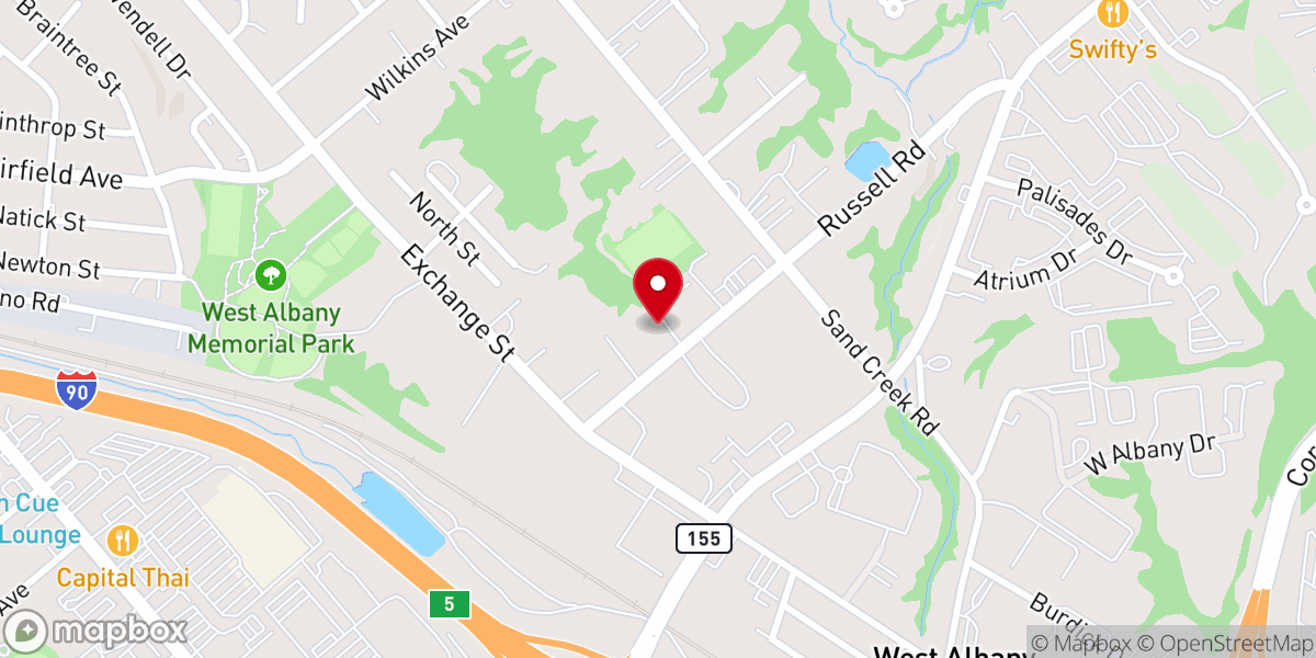 Map showing location of Albany Church of Christ