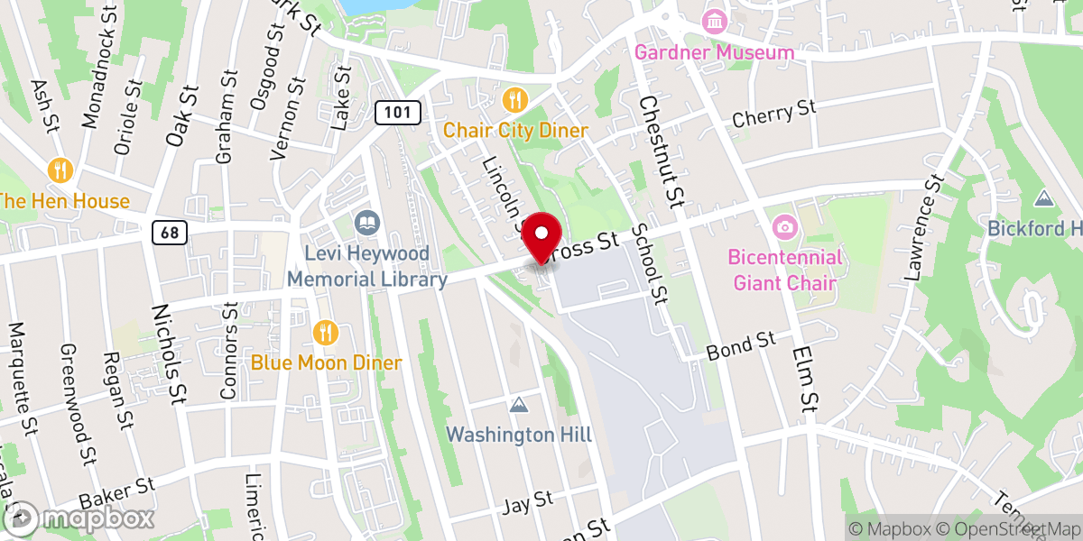 Map showing location of St. Mary And St.Thomas Gardner,Ma