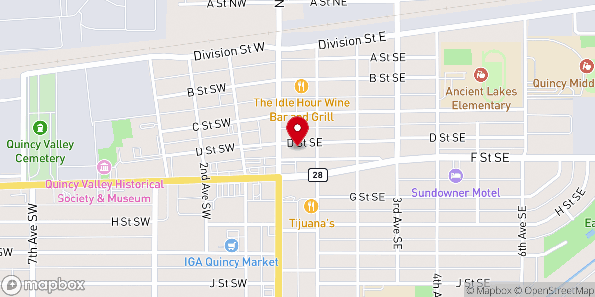 Map showing location of Quincy