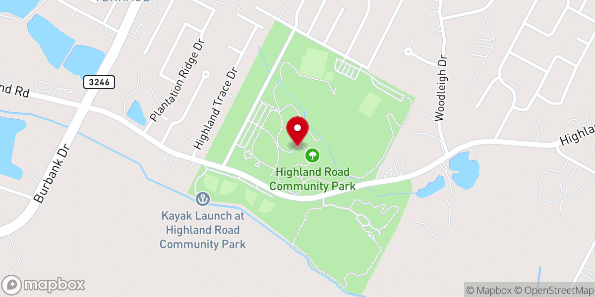 Map showing location of Highland Road Community Park