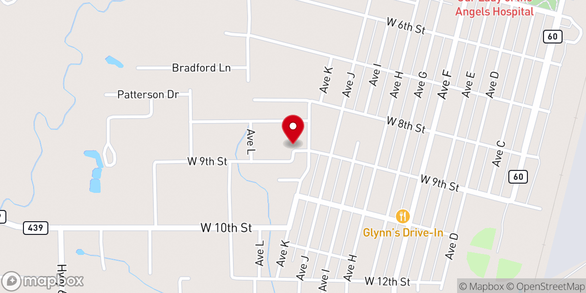 Map showing location of Westside Emmanuel Baptist Church