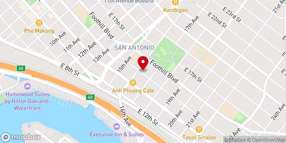 Map showing location of St. Anthony's Catholic Church and Parish Office
