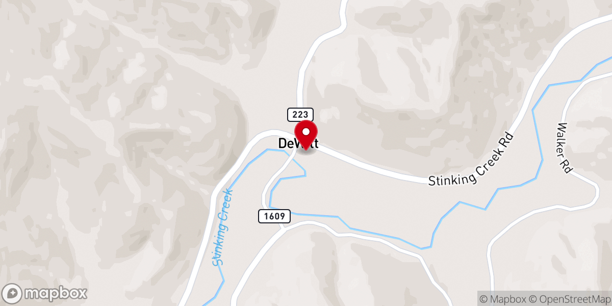 Map showing location of Dewitt Baptist Church Parsonage