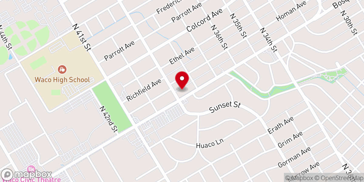 Map showing location of Grace Temple Baptist Church