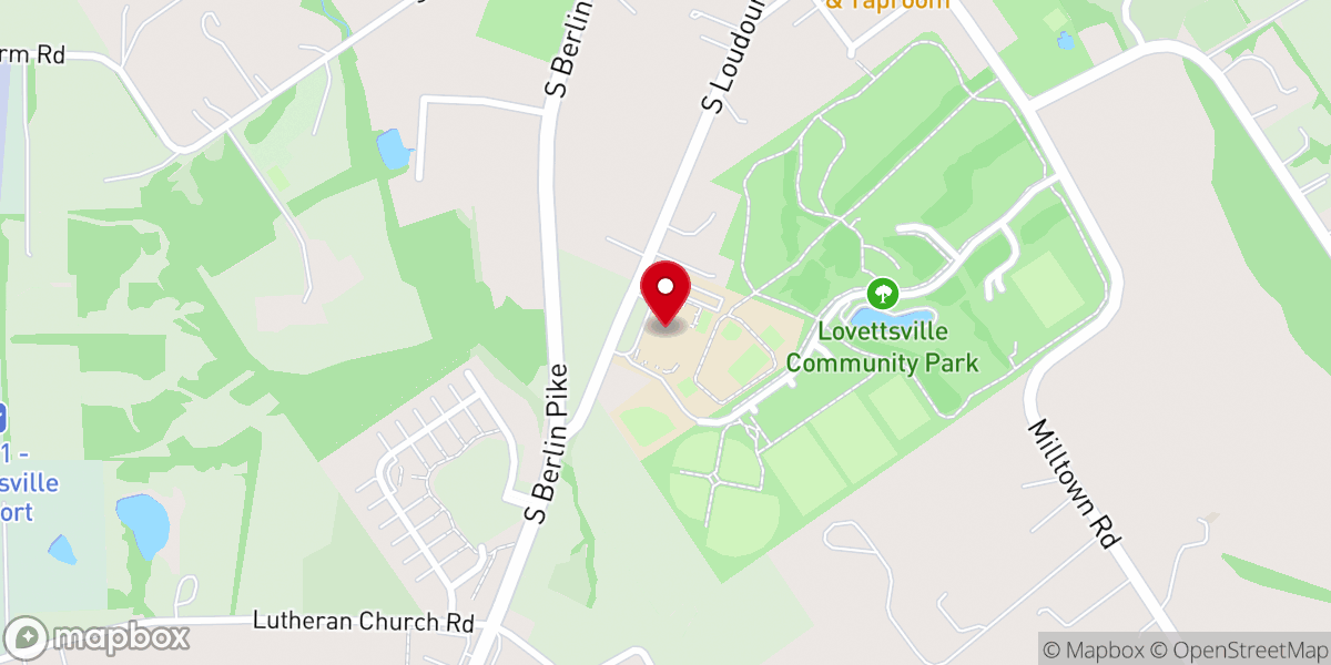 Map showing location of Lovettsville Baptist Church