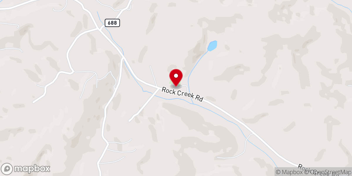 Map showing location of Rock Creek Church