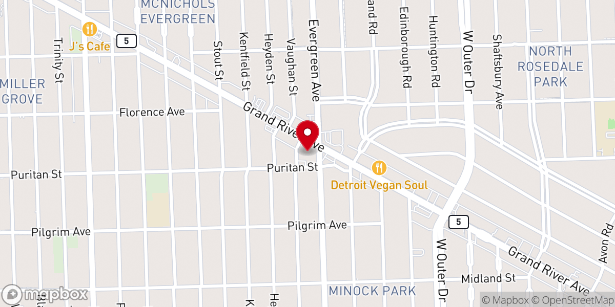 Map showing location of Pure Word Missionary Baptist Church