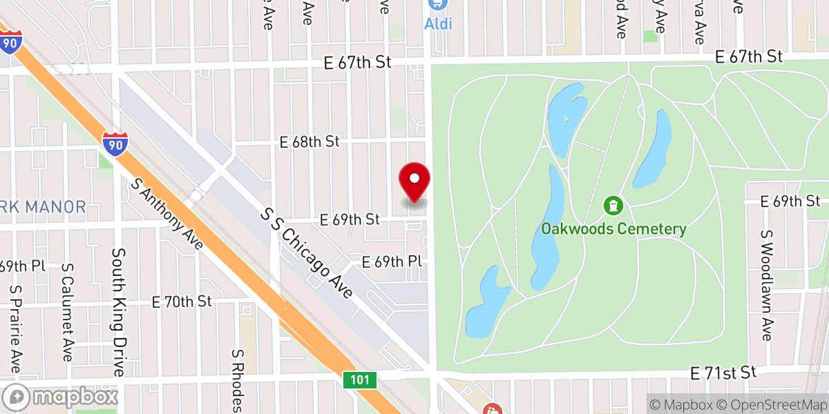 Map showing location of Prince of Peace Apostolic Church