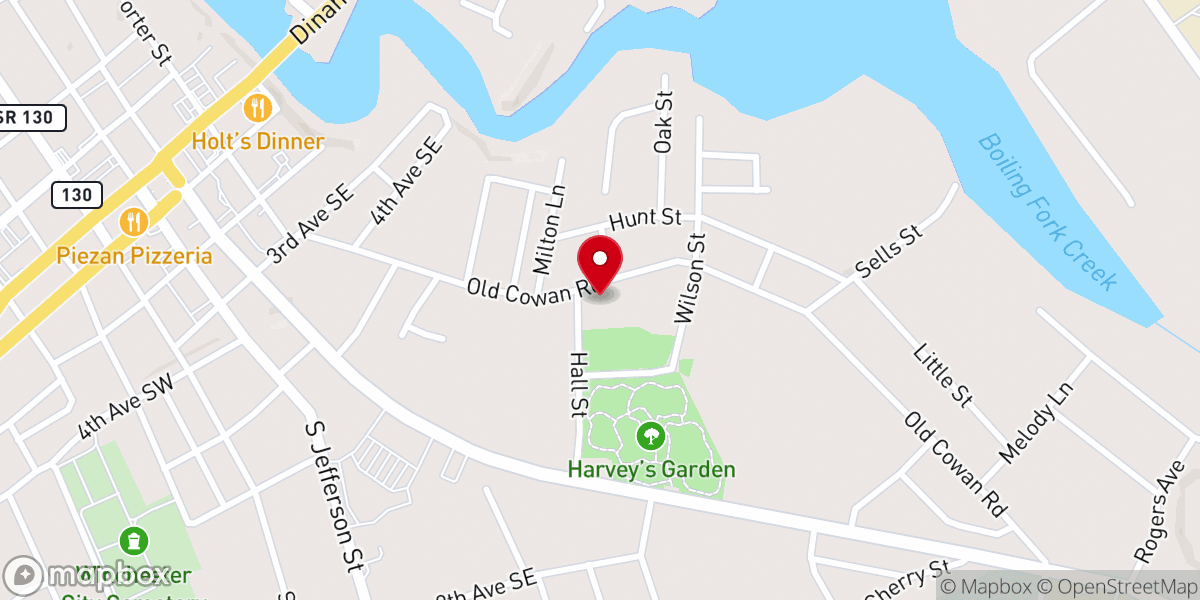 Map showing location of Old Cowan Road Church