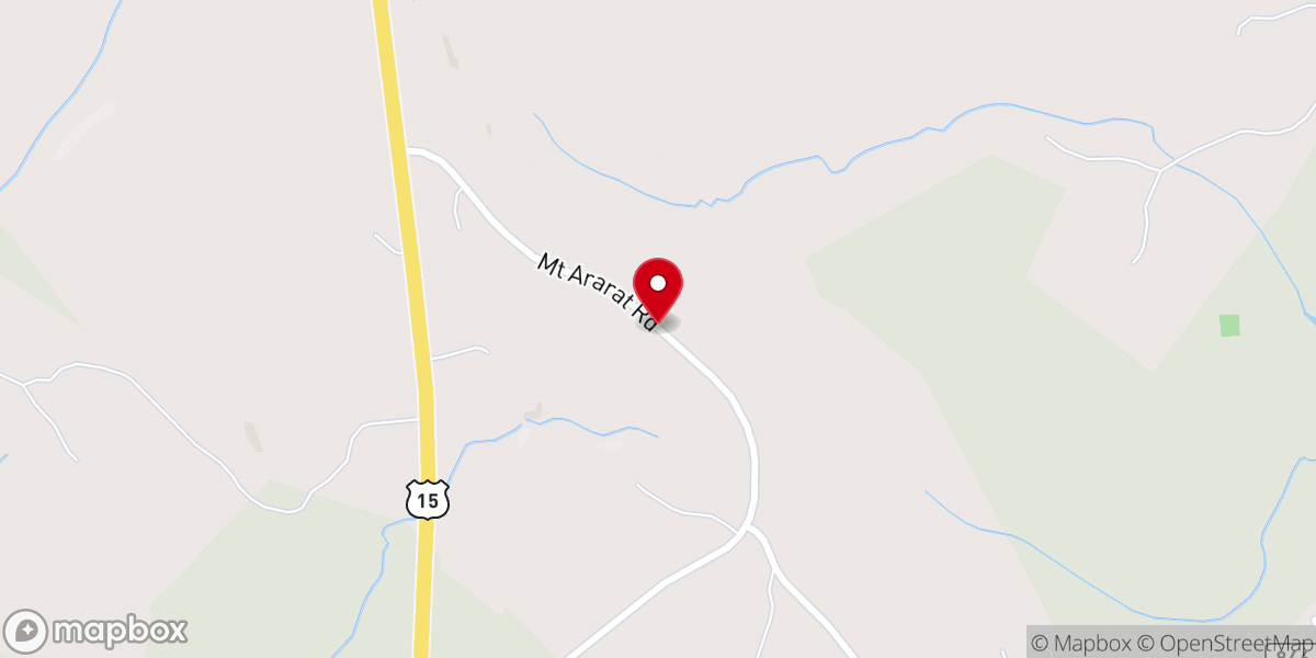 Map showing location of Mt Ararat Baptist Church