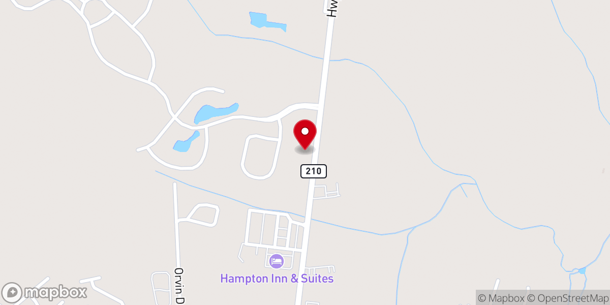 Map showing location of Born Again Baptist Church