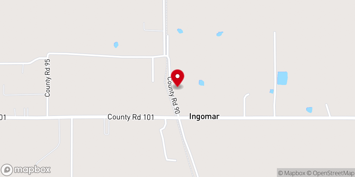 Map showing location of Ingomar Baptist Church