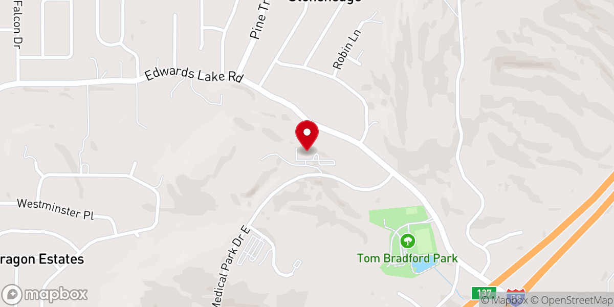 Map showing location of Edwards Lake Church of Christ