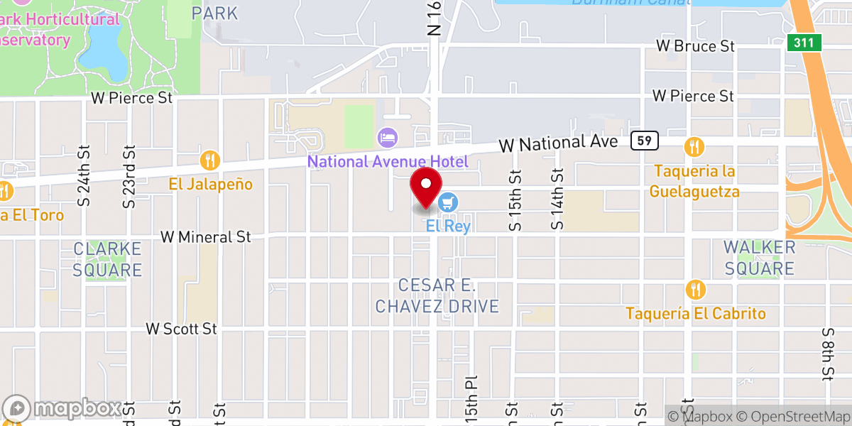 Map showing location of Iglesia Universal
