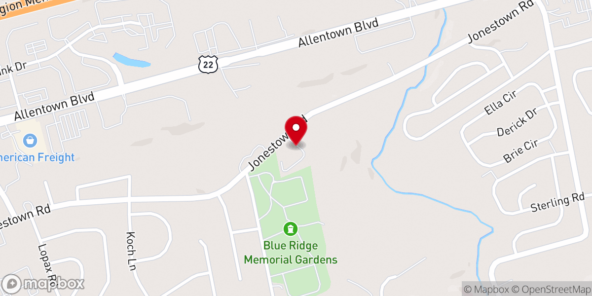 Map showing location of East Shore Church of Christ
