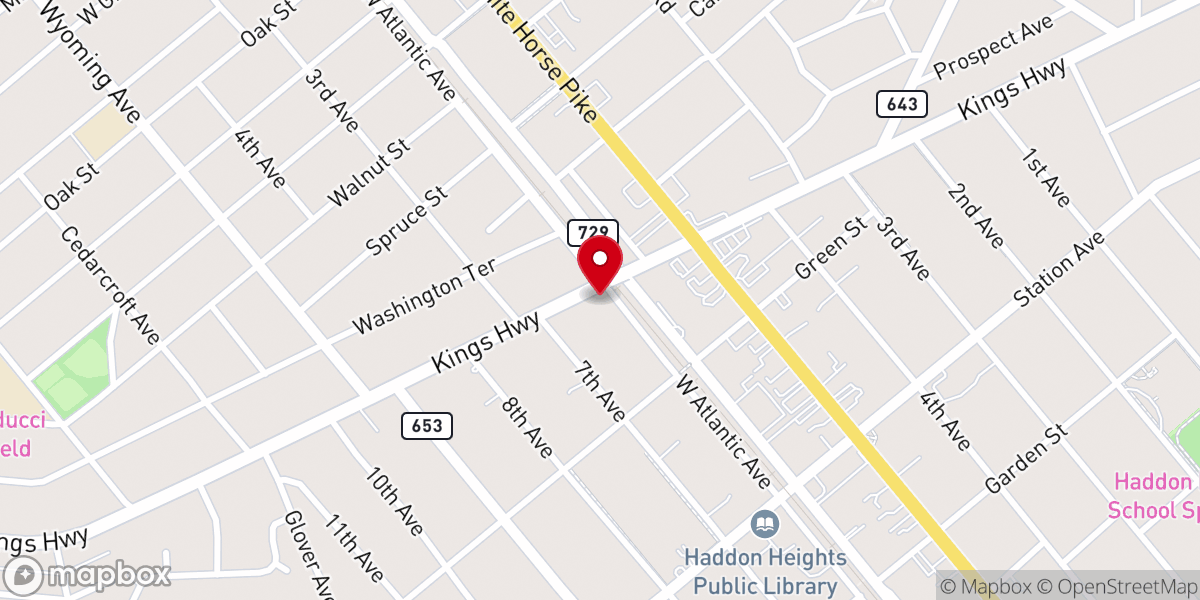 Map showing location of Haddon Heights Sons of Italy