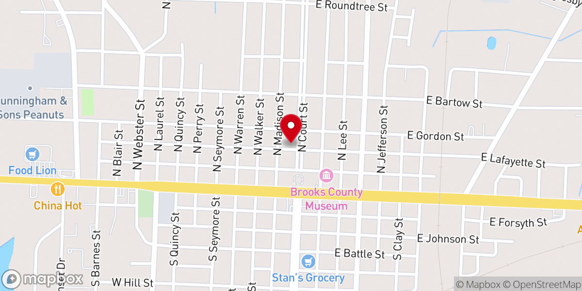 Map showing location of St James Episcopal Church