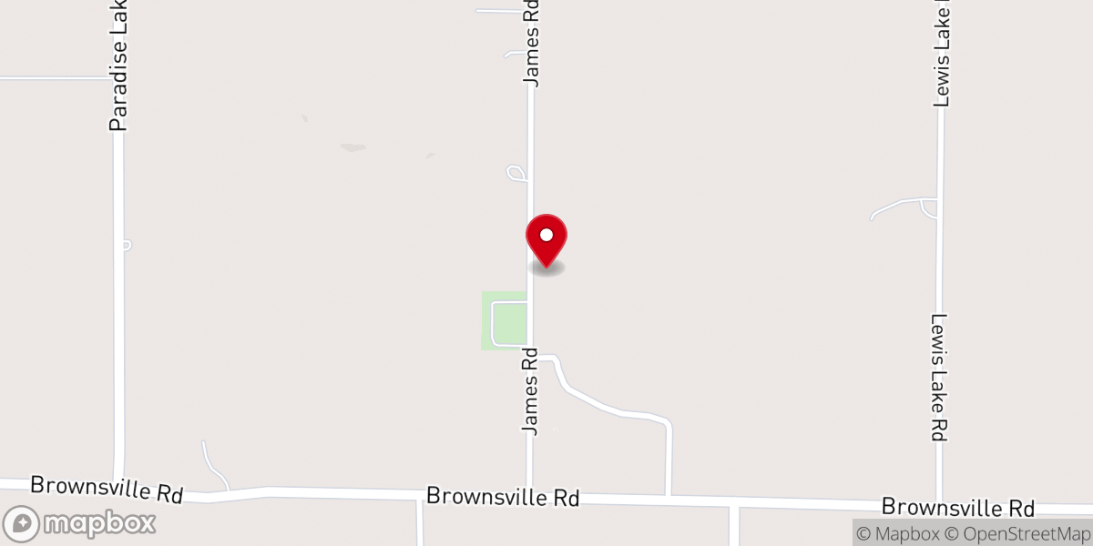 Map showing location of Birch Lake Church