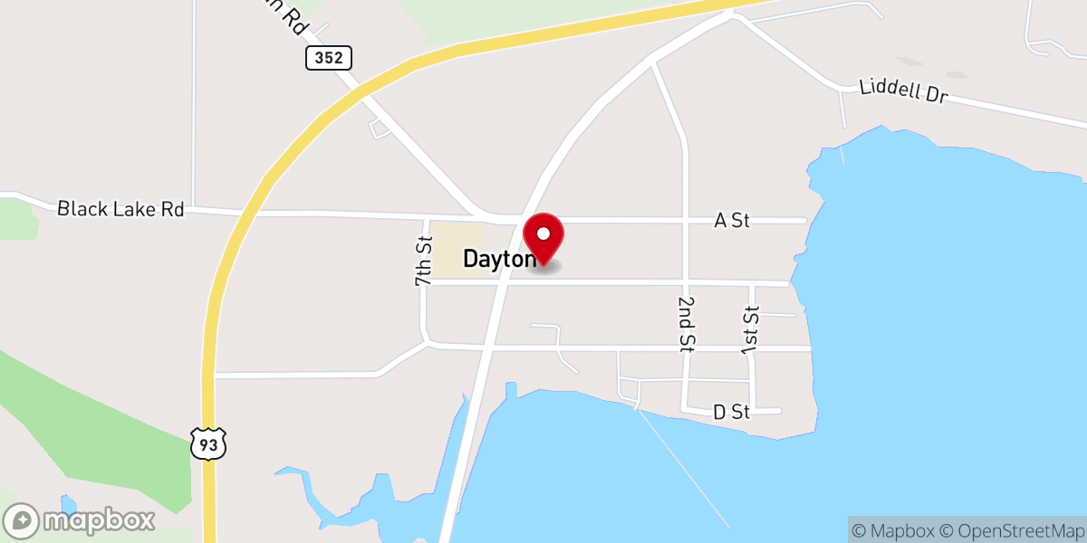 Map showing location of Dayton Community Presbyterian Church