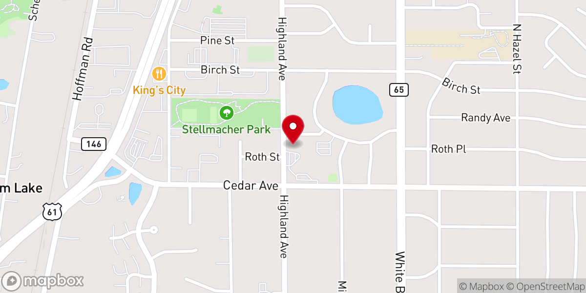 Map showing location of Church of St. Pius X