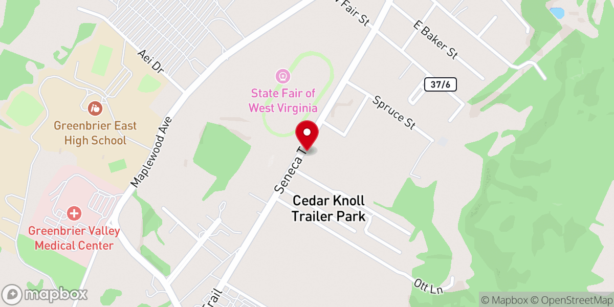 Map showing location of First Baptist Church of Fairlea