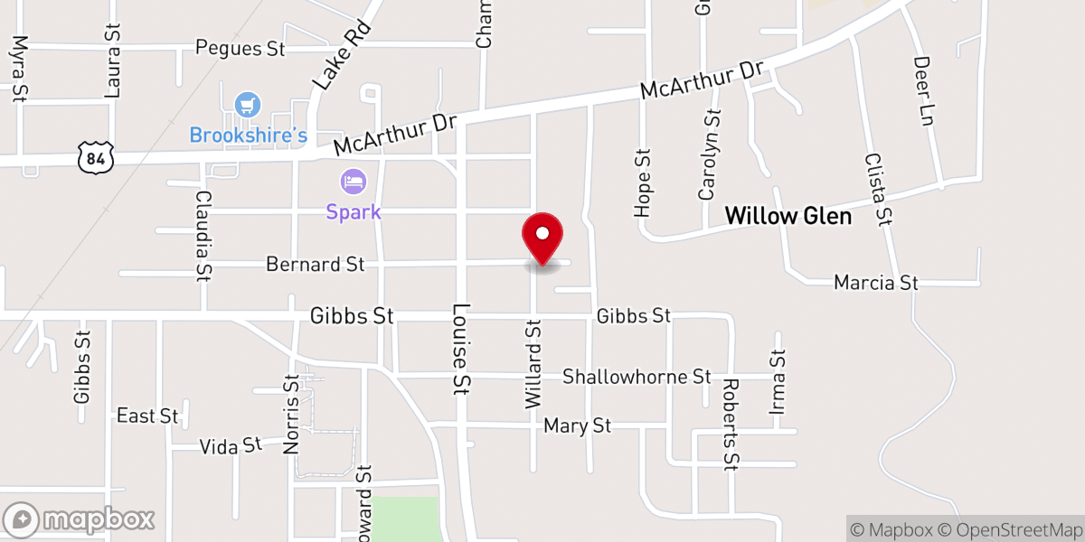 Map showing location of East Side Church of God