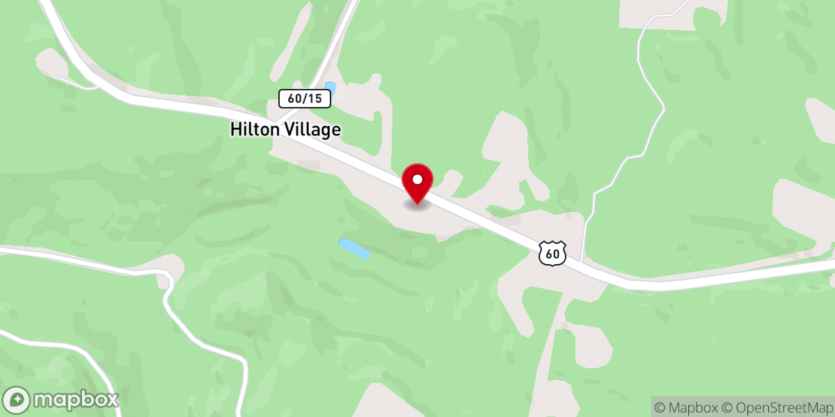 Map showing location of Hilton Village Baptist Church