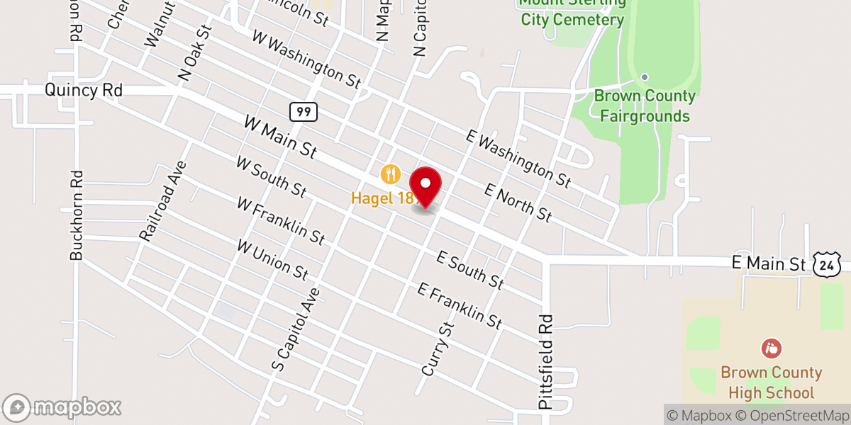Map showing location of First Baptist Church