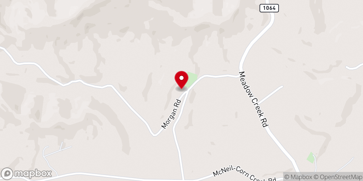 Map showing location of Corn Creek Baptist Church