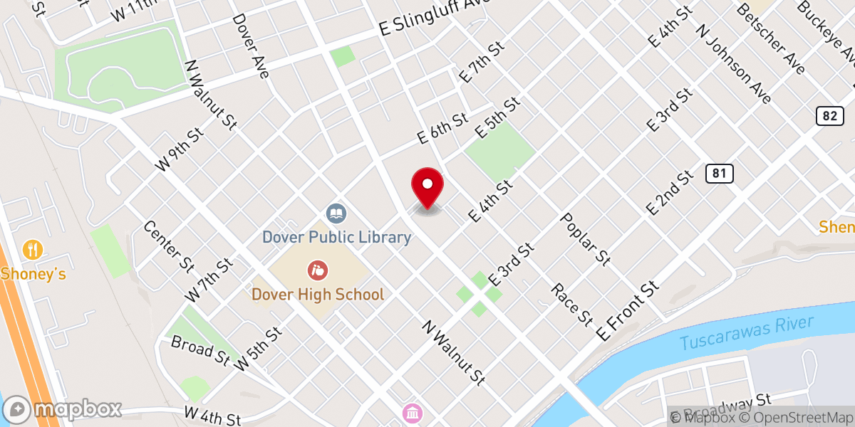 Map showing location of St Johns United Church of Christ