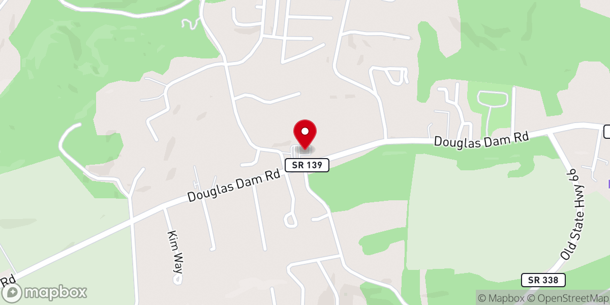 Map showing location of French Broad Valley Baptist Church